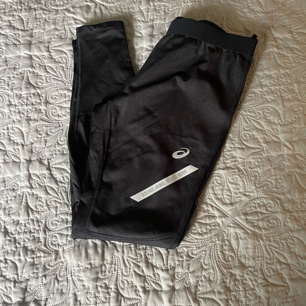 Men’s Black Asics Athletic Compression Pants Size Large